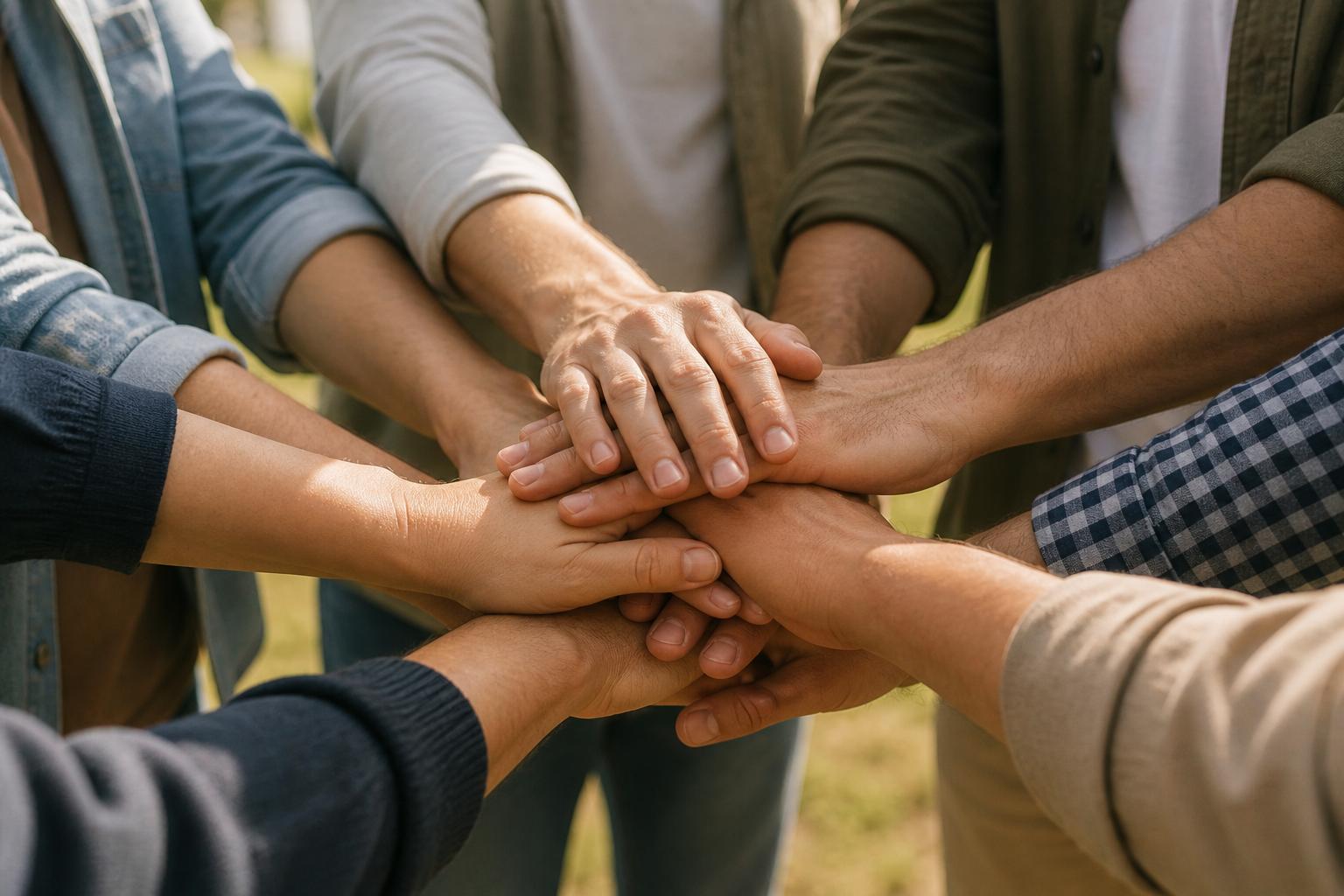 Equipo de personas trabajando juntas representando colaboración y comunidad