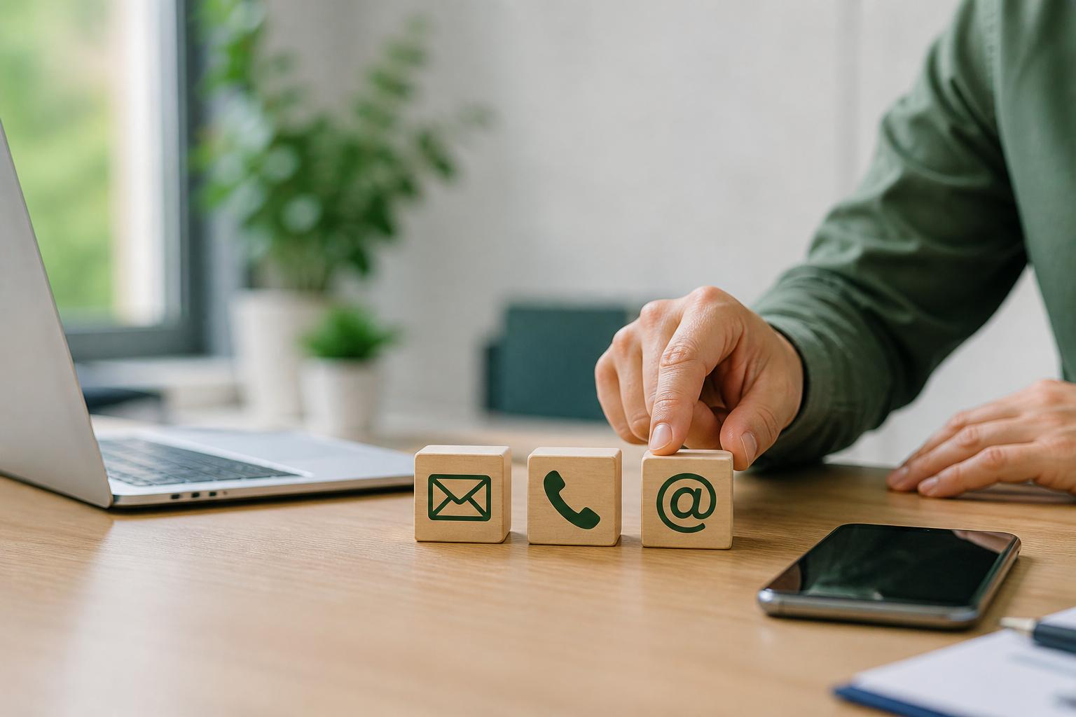 Elementos de contacto como teléfono y correo para comunicación con la asociación