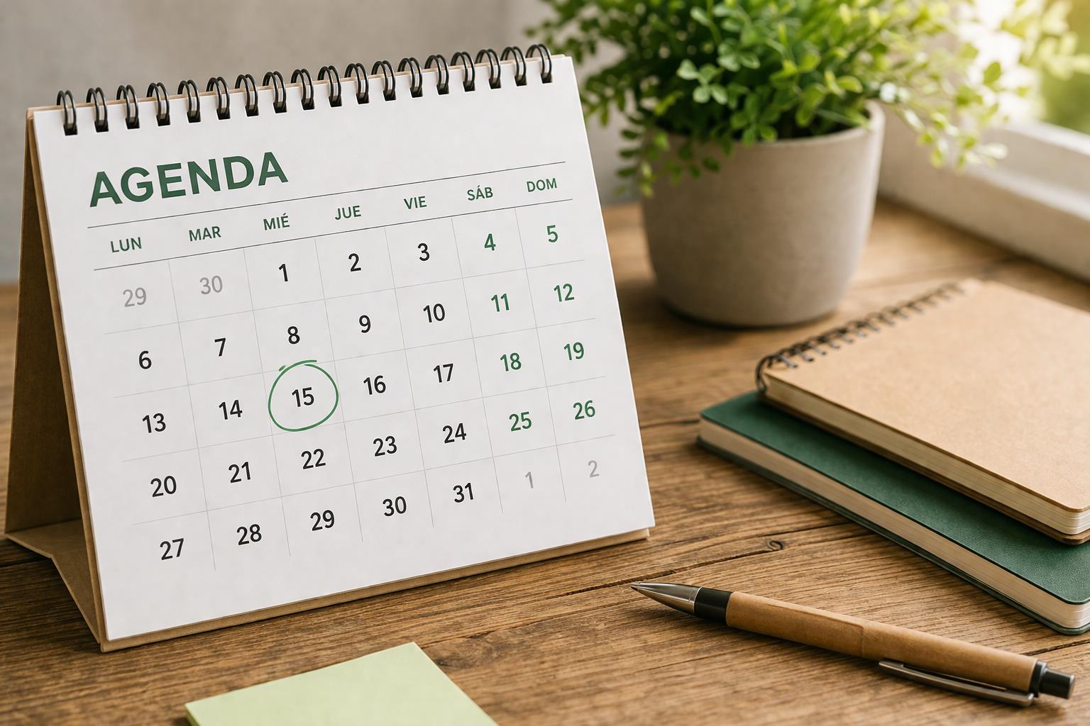 Calendario de eventos y actividades programadas de la asociación